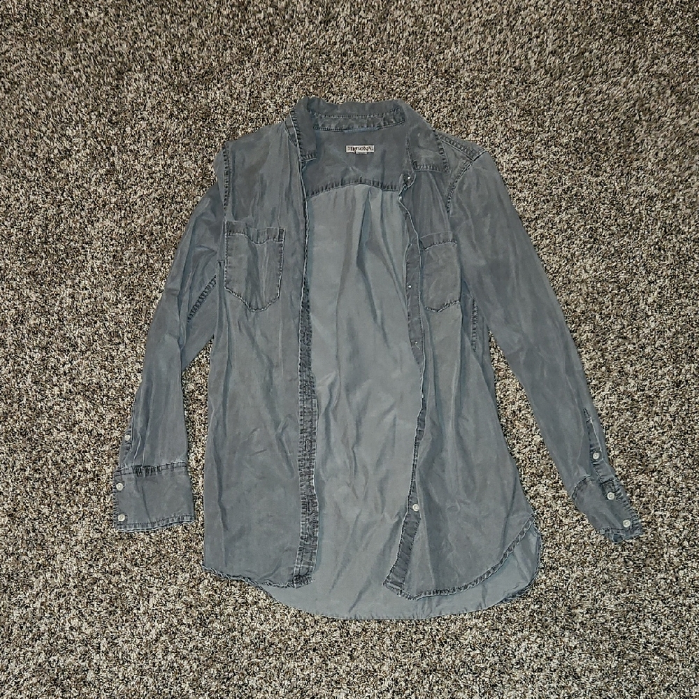 Merona Charcoal Button Up Blouse